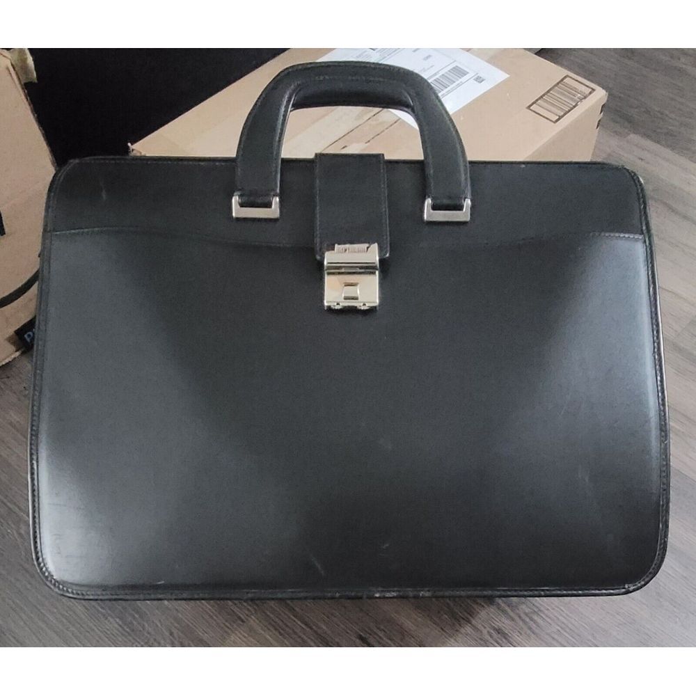 Hartmann Briefcase Belting‎ Leather Black  Doctors Lawyers Case Travel Bag